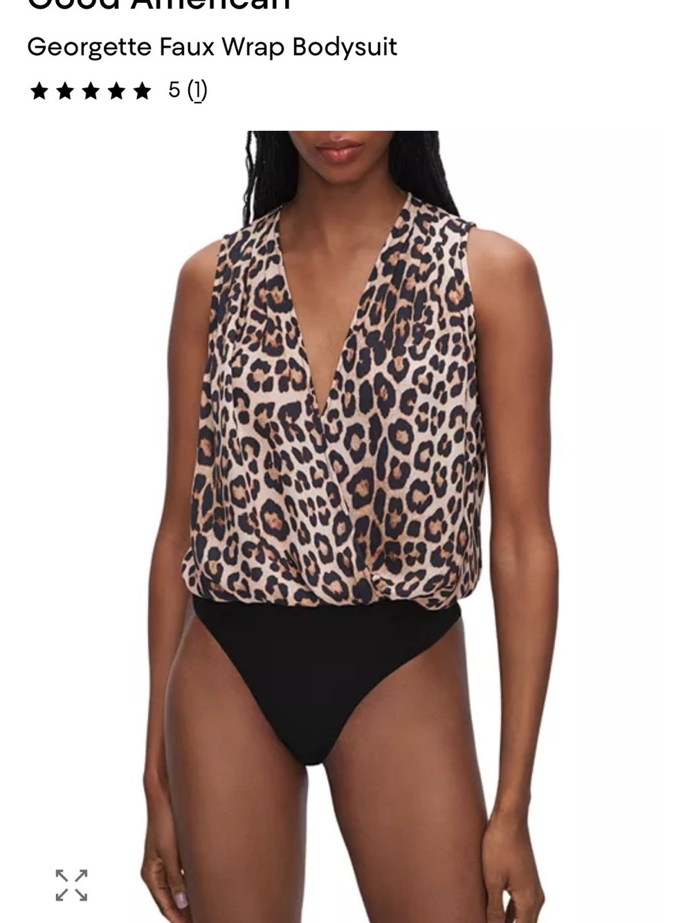 Good American Leopard Print Bodysuit in Tan and Black